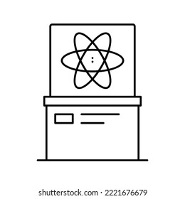science exhibit line icon vector. science exhibit sign. isolated contour symbol black illustration