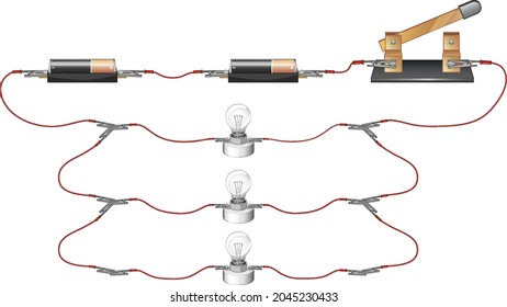 Science experiment of circuits illustration