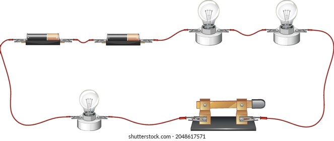 Science experiment of circuits illustration