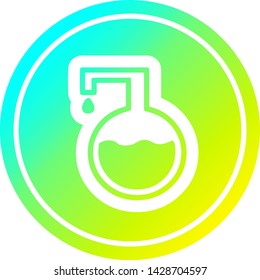 science experiment circular icon with cool gradient finish