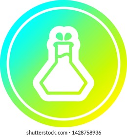 science experiment circular icon with cool gradient finish