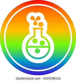 science experiment circular icon with rainbow gradient finish