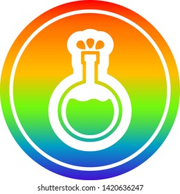 science experiment circular icon with rainbow gradient finish