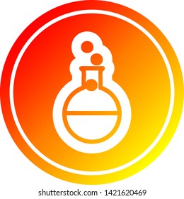 science experiment circular icon with warm gradient finish