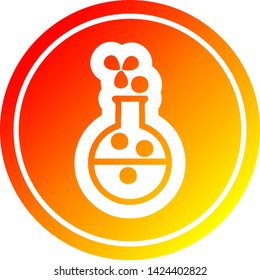 science experiment circular icon with warm gradient finish