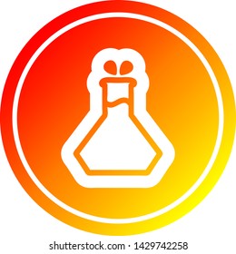 science experiment circular icon with warm gradient finish