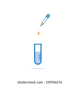 Science experiment, Dropper and test tube. vector illustration design