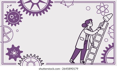 Science Experiment frame with purple background, for your education or presentation background