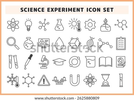 Science and science experiment icon set