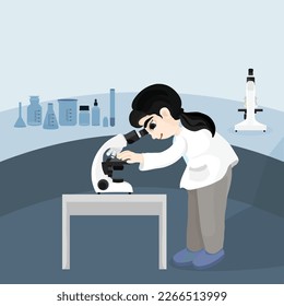 The science experiment in the lab.