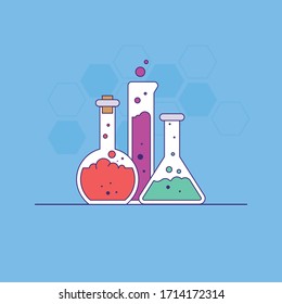 science experiment lab flat illustration 