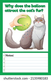 Science Experiment Log Worksheet Of Balloon Attract The Fur Illustration