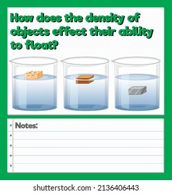 Science Experiment Log Worksheet of object effect their ability to float illustration