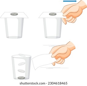Science experiment with Newton's law illustration