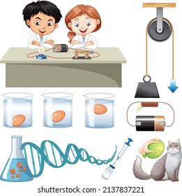 Science Experiment with test eggs for freshness illustration
