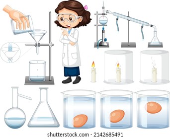 Science Experiment with test eggs for freshness illustration