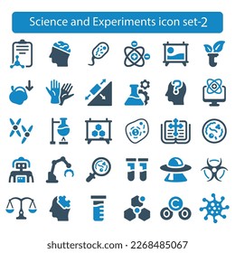 science and Experiments icon set 02 vector illustration