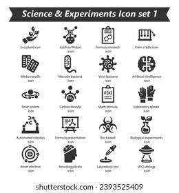 Science Experiments Icon Set 1, Vector Graphics