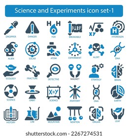 Science and Experiments icon set vector illustration 