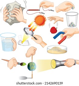 Science experiments with light illustration