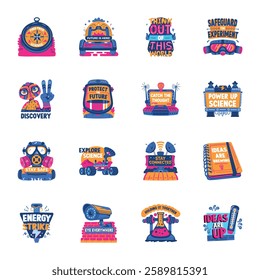 Science Exploration Flat Sticker Collection
