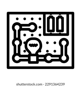 vector de icono de la línea secundaria del juguete del kit de exploración científica. signo del niño del juguete del kit de exploración científica. símbolo de contorno aislado ilustración negra