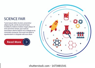 
Science Fair Poster Concept  Vector Illustration