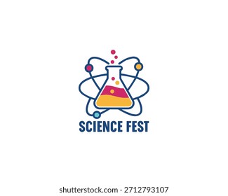 Ilustración de diseño de Vector de icono de Ciencia Fest