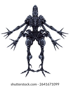 science fiction alien monster with four arms