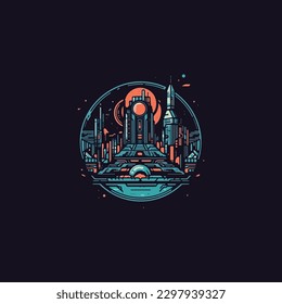 a science fiction based gaming and entertainment universe modern logo strong and powerful flat color