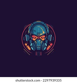 un universo de juegos y entretenimiento basado en la ciencia ficción logotipo moderno fuerte y potente color plano