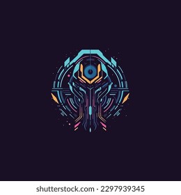 a science fiction based gaming and entertainment universe modern logo strong and powerful flat color