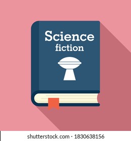 Science Fiction Book Icon. Flat Illustration Of Science Fiction Book Vector Icon For Web Design