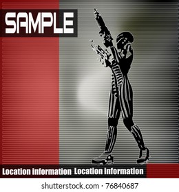 Science Fiction Flyer, Vector brochure style with a spacegirl for a party/gig/club advert
