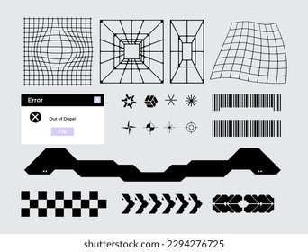 Science Fiction futuristic sci-fi element poster wire frame HUD clip art hi tech template cyberpunk interface strips editable