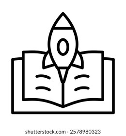 Science fiction icon Black and white logo