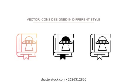 Science Fiction icon design with white background stock illustration