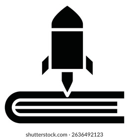 Science fiction icon Flat outline fill black and white