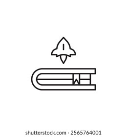 Science fiction icon line art vector