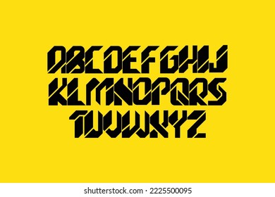 science fiction vector alphabet concept