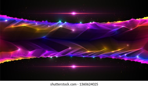 Science fiction vector cosmic illustration, space fantastic planet 3d line drawing. Usable as abstract background with copy space for title and text.