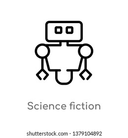 science fiction vector line icon. Simple element illustration. science fiction outline icon from technology concept. Can be used for web and mobile