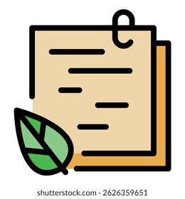 Science files icon. Outline science files vector icon color flat isolated