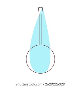 Icono de frasco de Ciencia con forma de gota de agua azul abstracto.