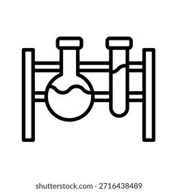 Ilustración vectorial de icono de contorno de frasco de Ciencia