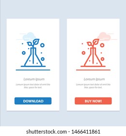 Science, Flask, Trees  Blue and Red Download and Buy Now web Widget Card Template. Vector Icon Template background