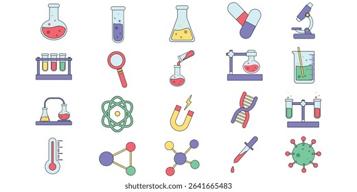 Science Flat Color Icon Collection