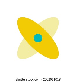 Science flache Farbe ui Symbol. Atomstruktur. Physik- und Chemiekurse für High School-Schüler. Einfaches gefülltes Element für mobile App. Farbiges Piktogramm. Vektor-einzelne RGB-Illustration