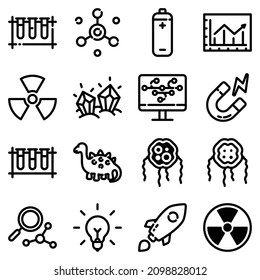 Science Flat Icon Set Isolated On White Background