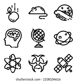 Science Flat Icon Set Isolated On White Background